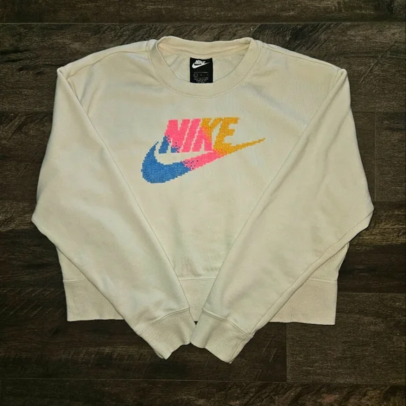 Nike Logo Crop Top Athletic Sweatshirt - Size Large NWOT - Picture 4 of 8